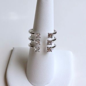 White Topaz Sterling Silver Statement Ring